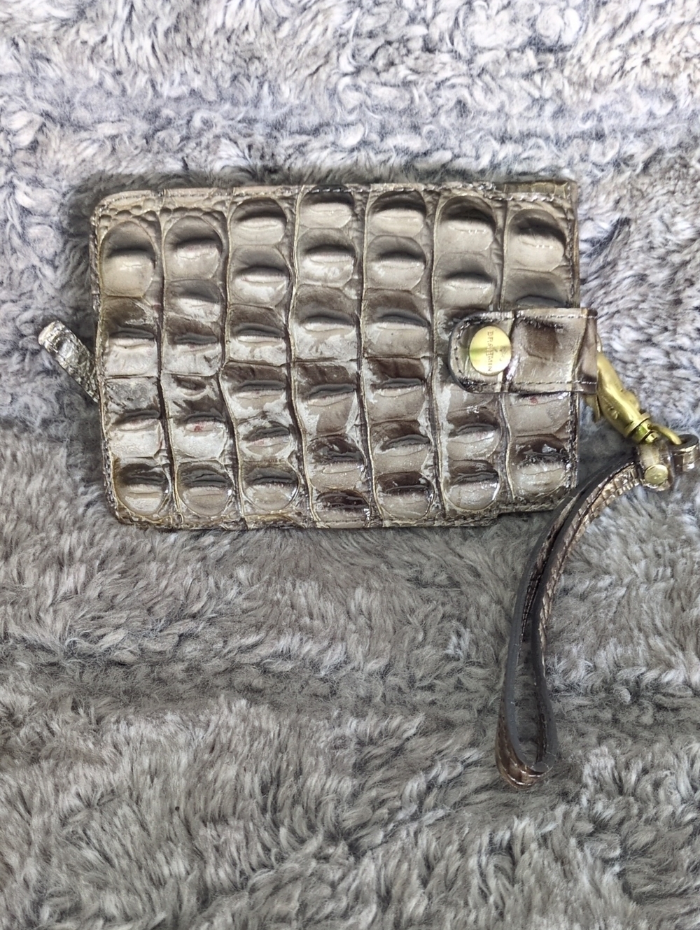 BRAHMIN Vintage Cell Phone Wallet/ Wristlet in Pecan Melbourne​